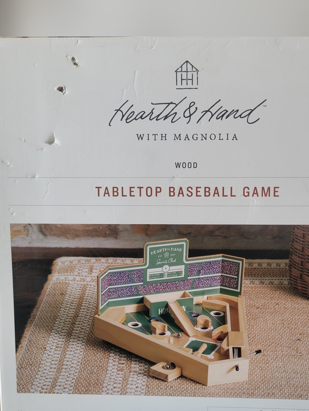 Hearth & Hand Wooden Tabletop Baseball Game